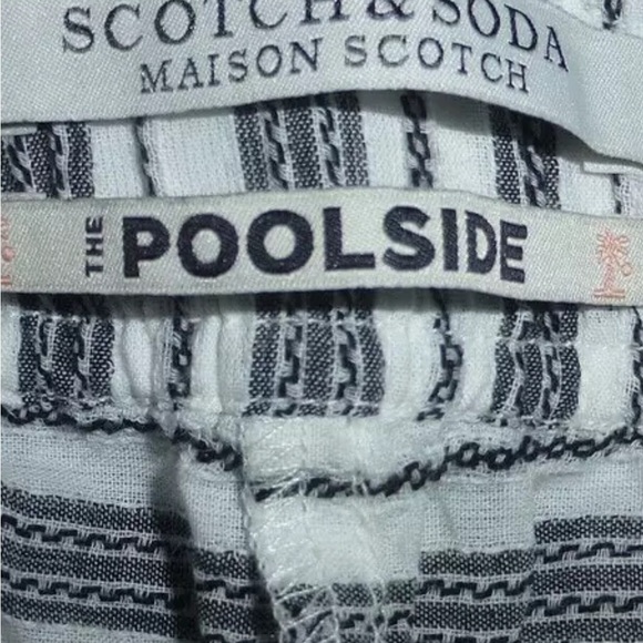 Scotch Soda The Poolside Striped Leg Cotton Pull On Pants Size XS Pockets Beachy - Picture 10 of 10